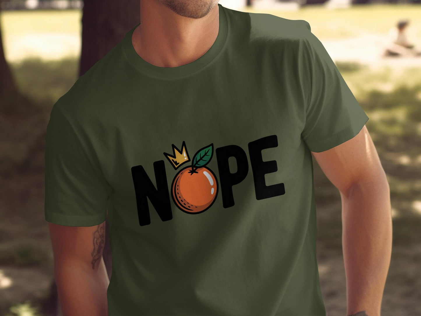 Nope Funny Graphic Tee, Orange Fruit Themed Shirt, Casual Wear for Adults, Unique Summer T Shirt, Cool Novelty Apparel