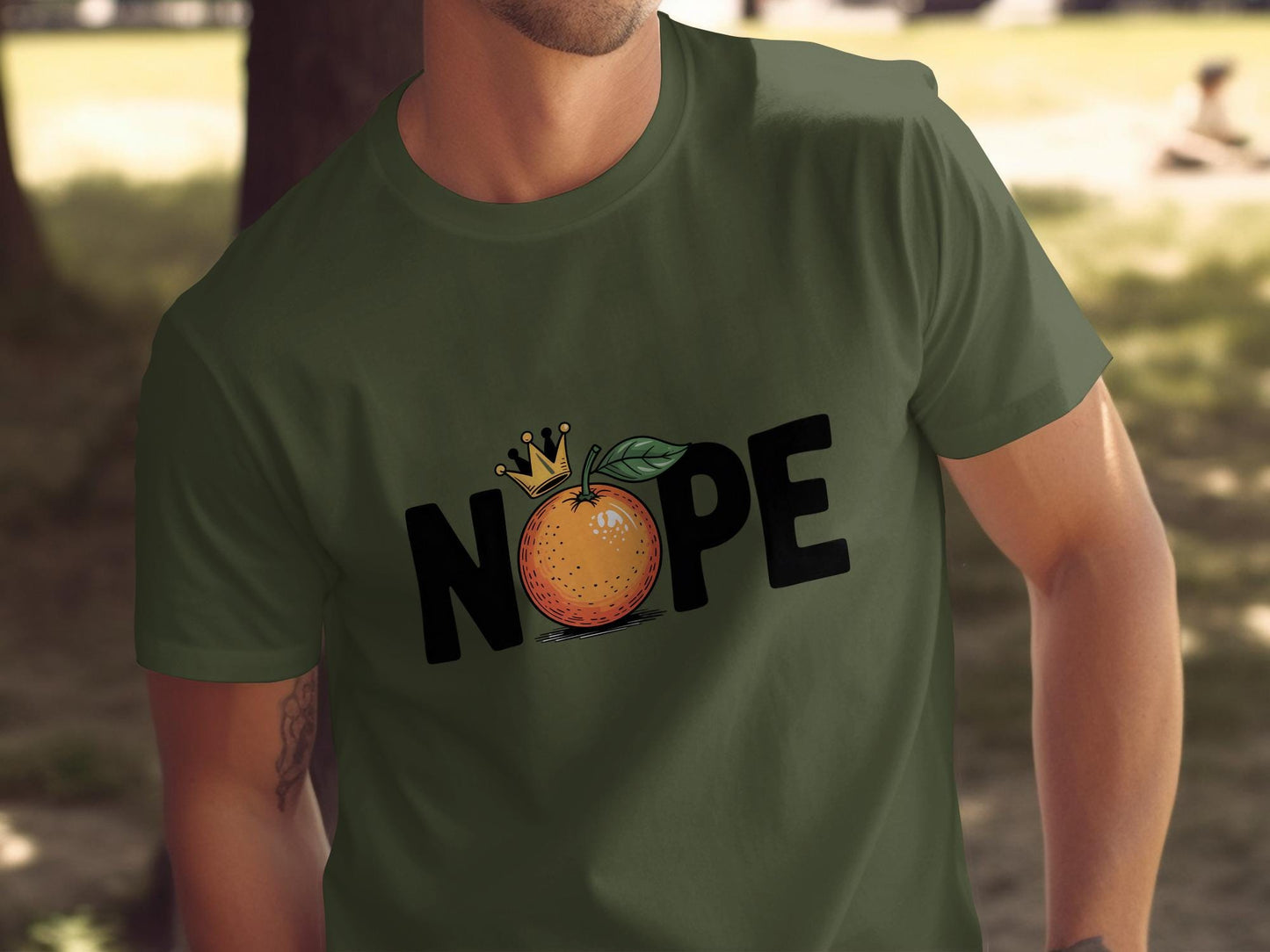 Funny Nope Shirt, Cute Orange Graphic Tee, Humorous Casual Tee, Unique Crowned Orange Shirt, Graphic Tshirt for Men and Women
