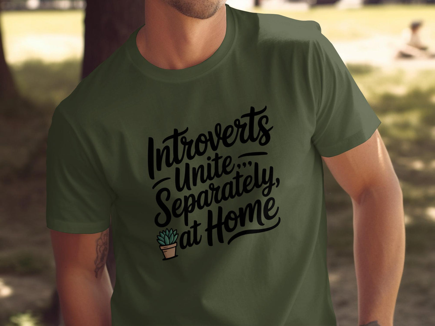 Introverts Unite Separately At Home T-Shirt, Funny Introvert Shirt, Gift for Homebodies, Comfortable Tee for Relaxation