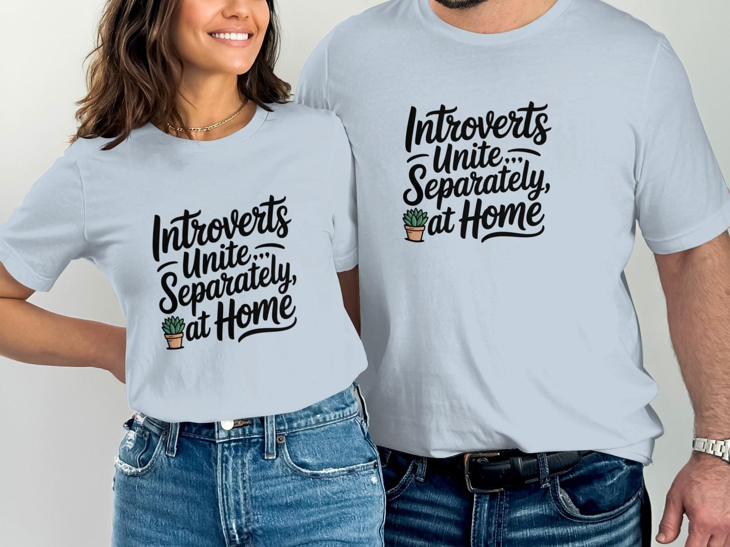 Introverts Unite Separately At Home T-Shirt, Funny Introvert Gift, Matching Couples Tees, Humorous Introvert Shirt, Unisex Graphic Tee