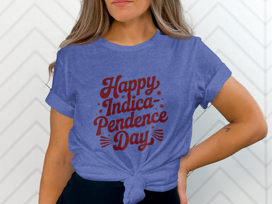 Happy Indica Pendence Day Shirt, Funny Cannabis Shirt, Weed Lover Gift, 420 Celebration Tee, Womens Marijuana Graphic T-Shirt