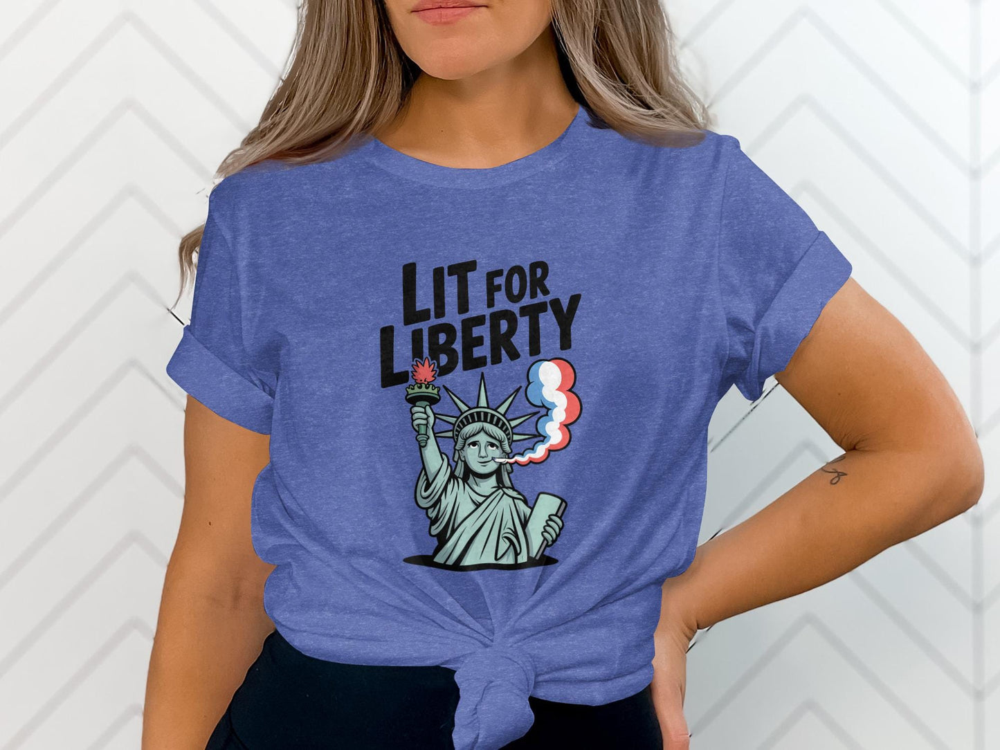 Statue Of Liberty Shirt, Lit For Liberty Tee, Patriotic Graphic Tee, USA Fourth Of July Shirt, Independence Day T-Shirt