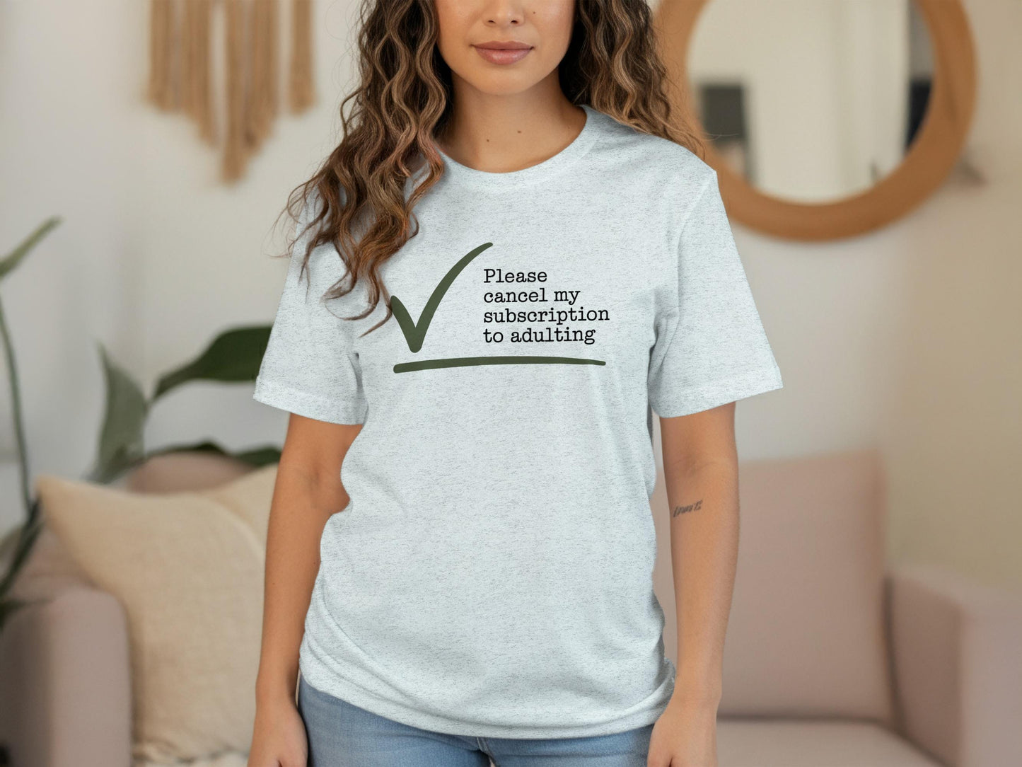 Cancel Subscription to Adulting T-Shirt, Funny Graphic Tee, Humorous Casual Top, Relaxed Fit Shirt, Statement Clothing Gift