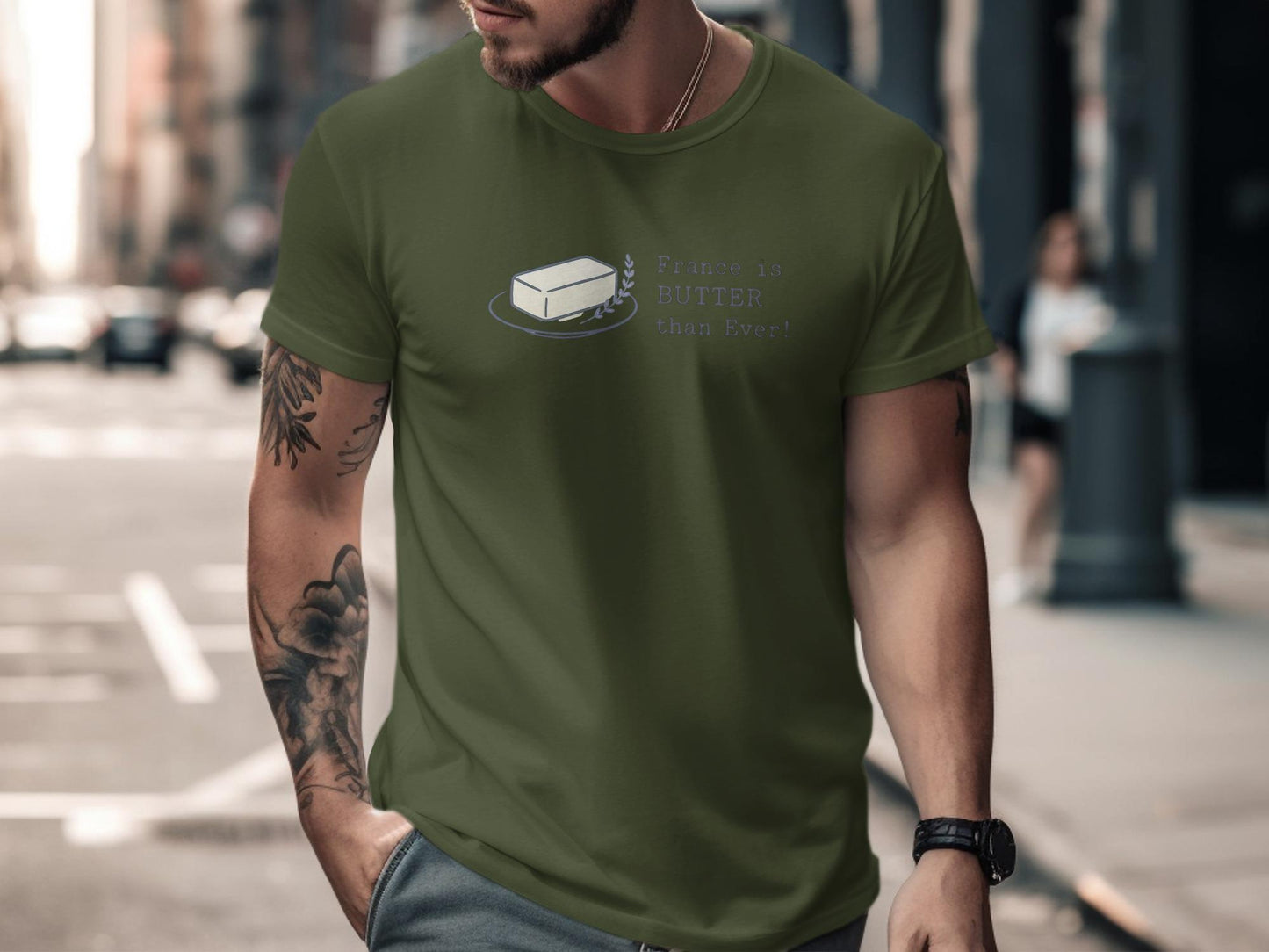 Funny French Butter T-Shirt, France Is Butter Than Ever Tee, Humorous Foodie Shirt for Men, Cool Graphic Tee, Novelty Gift