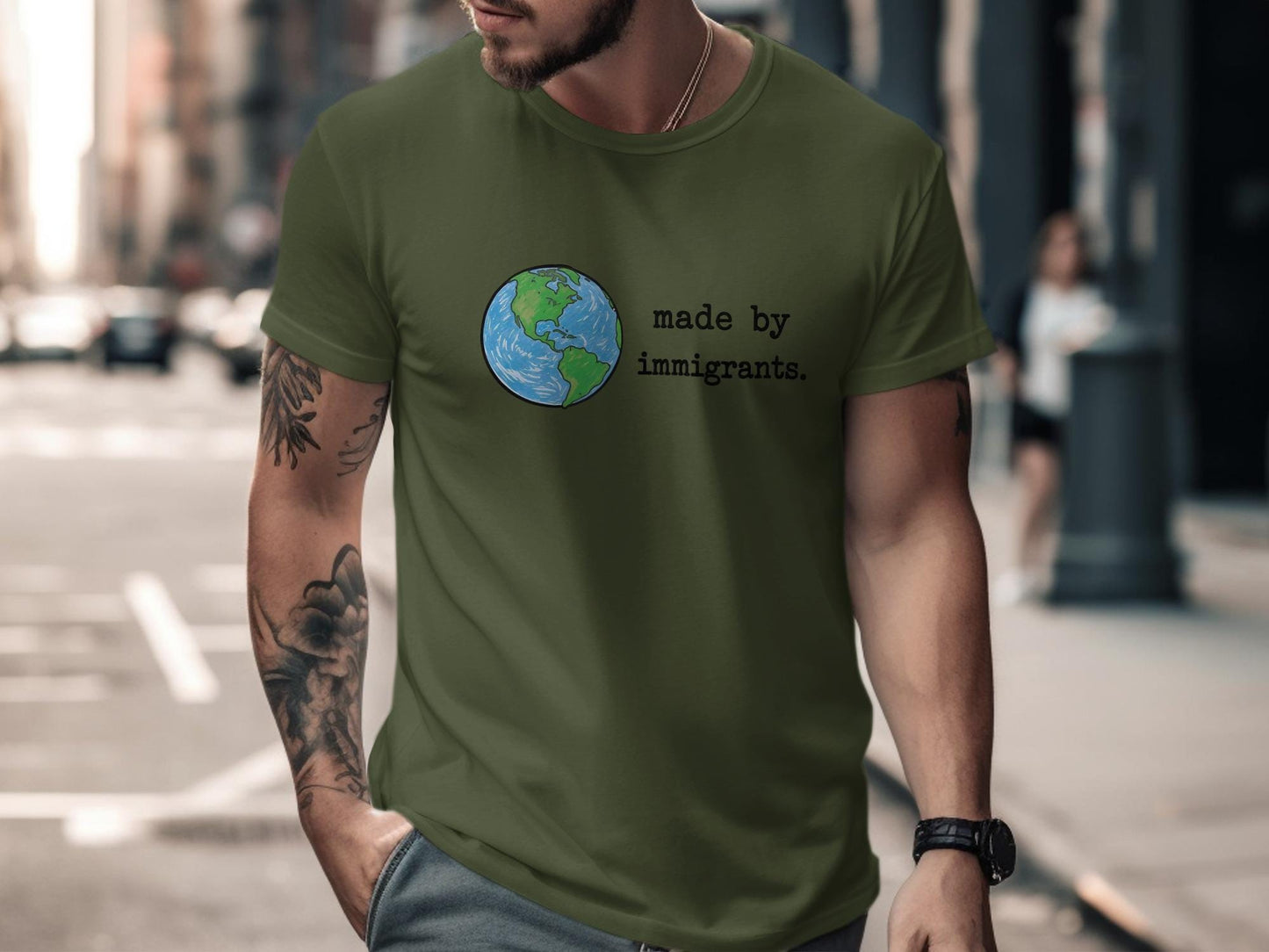 Graphic Earth Immigrants Shirt, Environmental Awareness Tee, Nature Lover's Gift, Global Citizen Apparel, Eco-Friendly Clothing