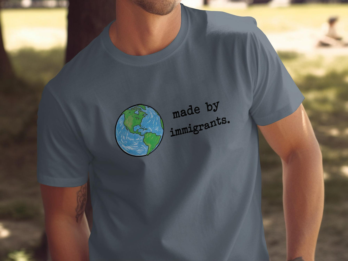 Earth Design Shirt for Activists made by Immigrants Tee, Environmental Awareness Graphic Tee, Support Immigrants Shirt