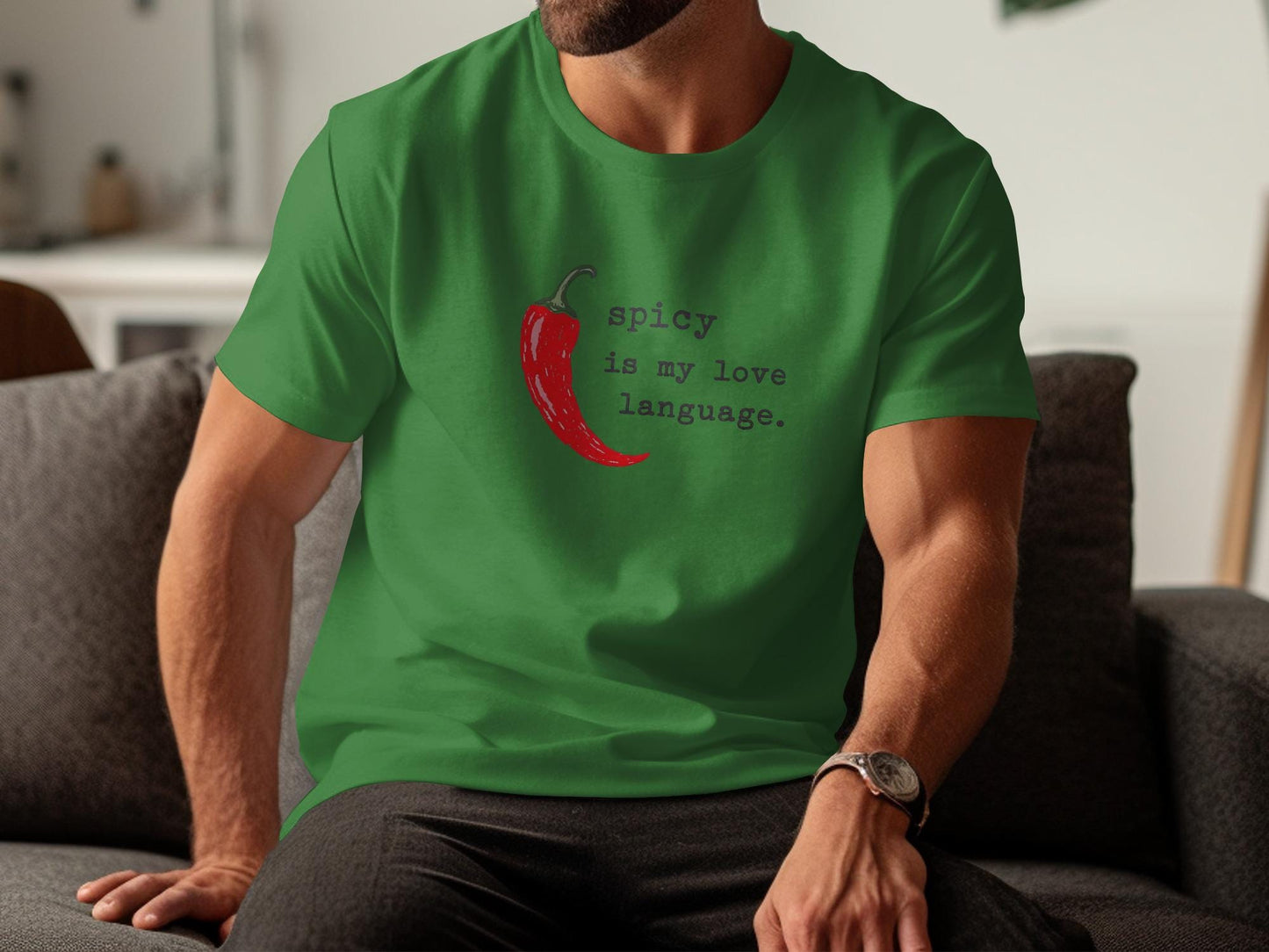 Spicy Is My Love Language Shirt, Funny Spicy Food Lover Tee, Hot Pepper Graphic T-Shirt, Unique Gift For Foodies, Casual Wear