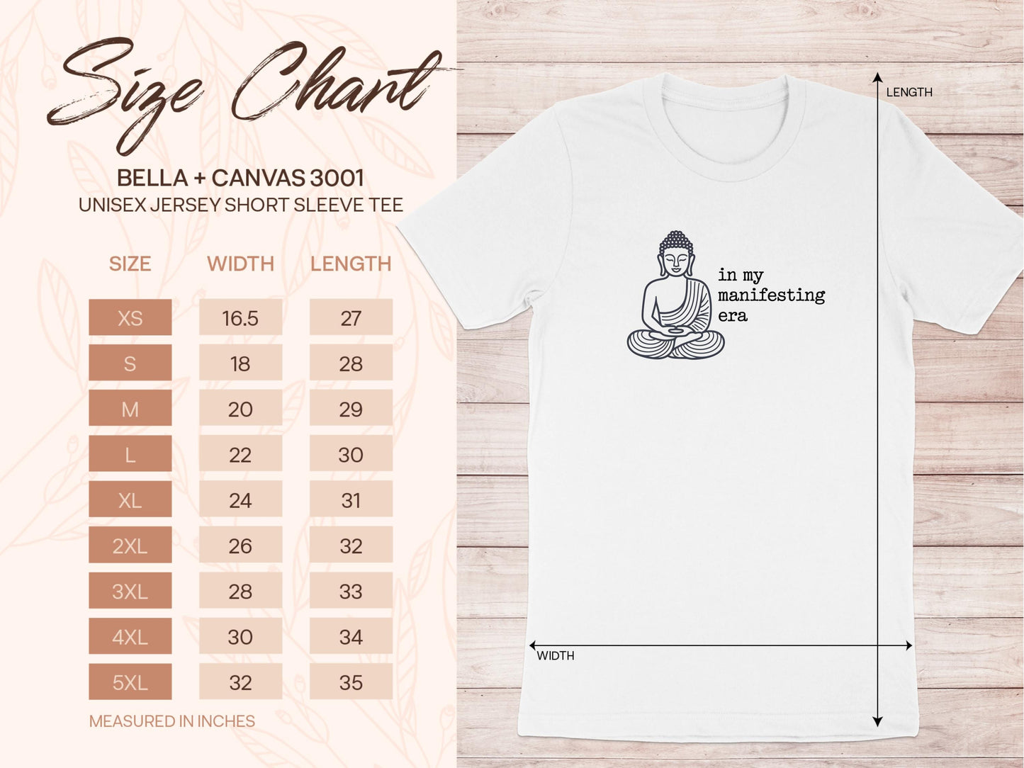 Buddha Graphic Tee, In My Manifesting Era Shirt, Spiritual T-Shirt, Zen Meditation Top, Mindfulness Clothing, Custom Size Chart