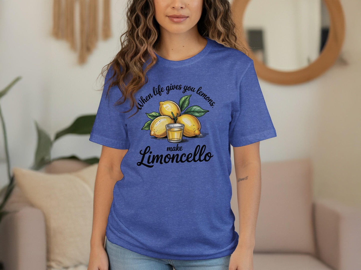 When Life Gives You Lemons Make Limoncello T-Shirt, Funny Lemon Graphic Tee, Cute Casual Shirt for Women, Trendy Summer Top