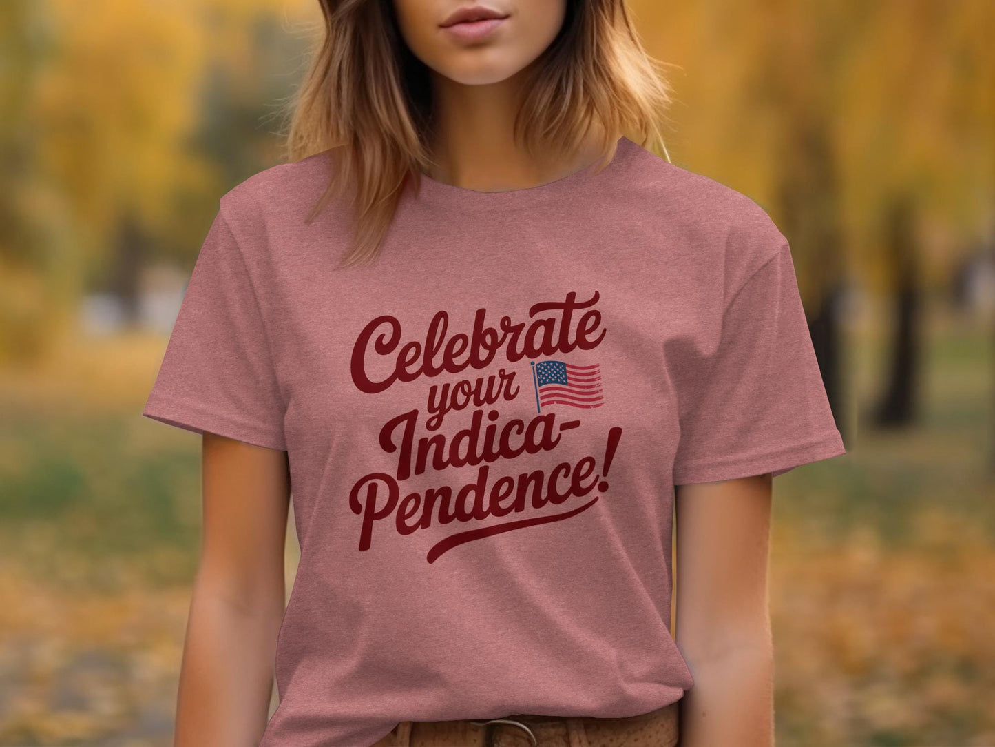 Celebrate Your Indica-Pendence T-Shirt, Unique Patriotic Graphic Tee, American Flag Shirt, Fun Independence Day Apparel