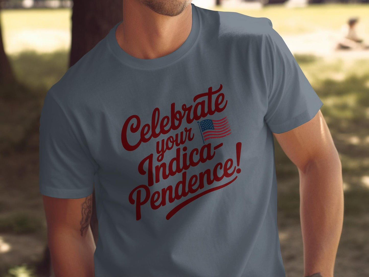 Celebrate Your Indica Pendence T-Shirt, Patriotic Weed Shirt, Cannabis Lover Tee, Funny Independence Day Gift, 4th of July T-Shirt