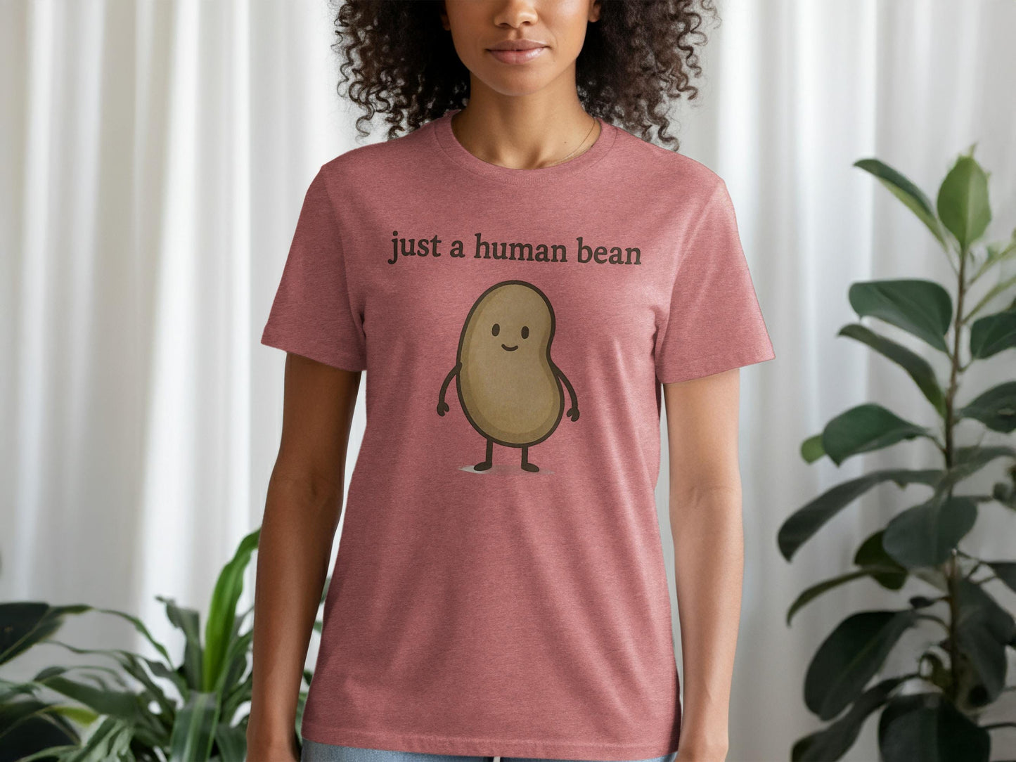 Just a Human Bean Shirt, Cute Bean Tshirt, Funny Graphic Tee, Cute Gift Idea, Humorous Shirt, Unisex Casual Tee