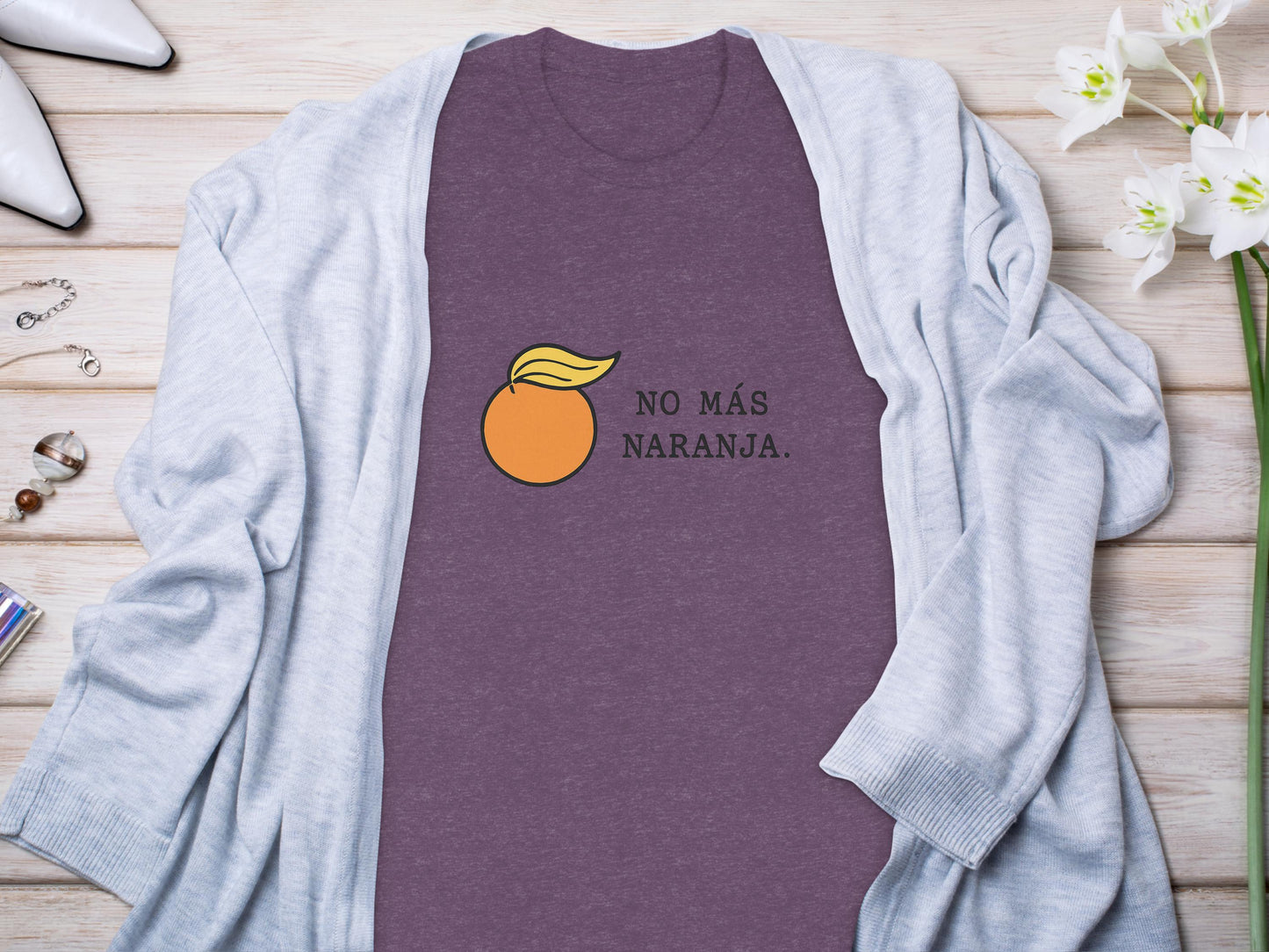 Funny Spanish T-shirt, No Mas Naranja Shirt, Humorous Graphic Tee, Cute Casual Top, Unique Gift for Friends, Trendy Outfit Idea