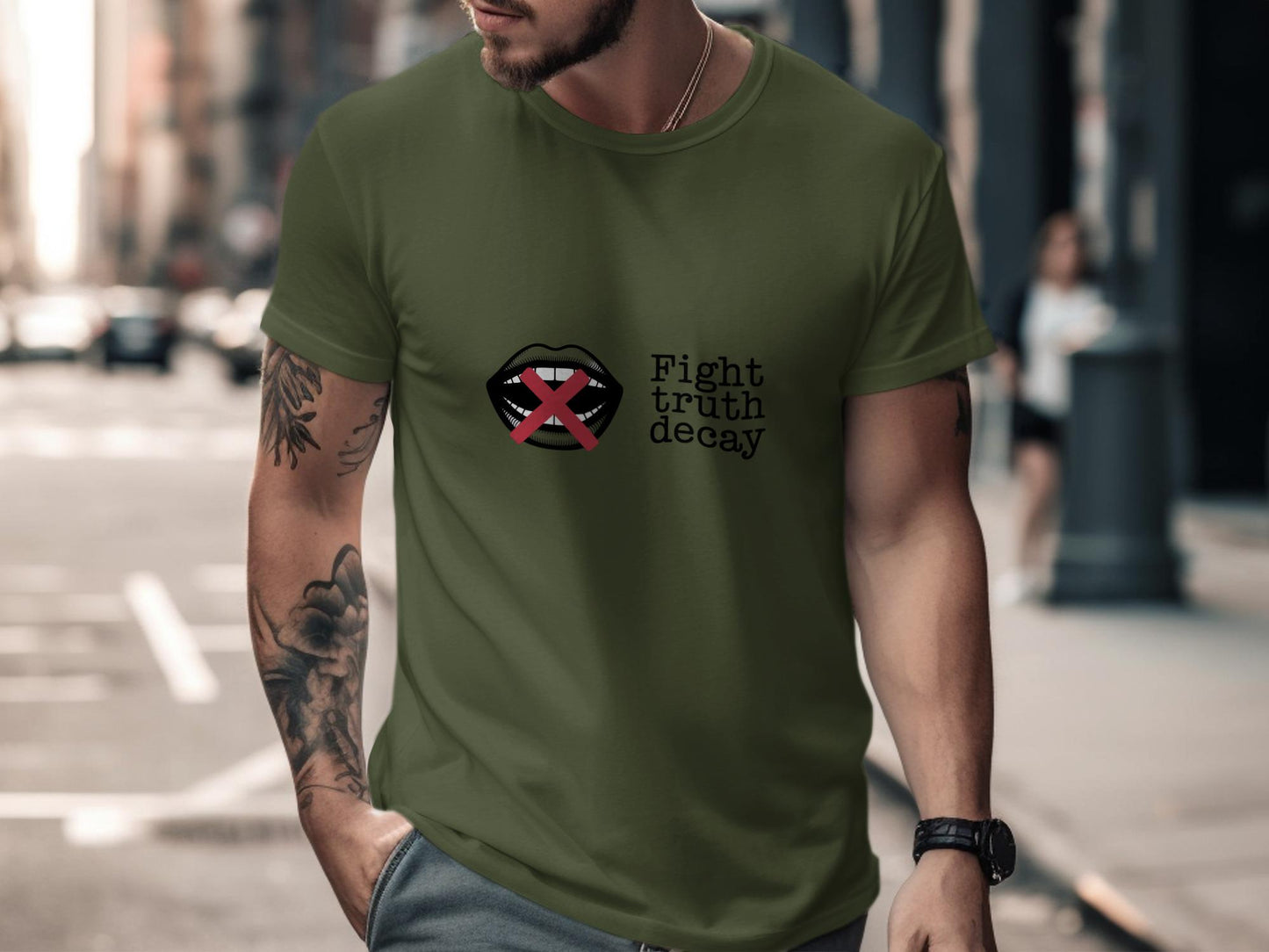 Fight Truth Decay T-Shirt, Funny Graphic Tee for Men, Anti Propaganda Shirt, Urban Streetwear, Cool Casual Outfit Gift