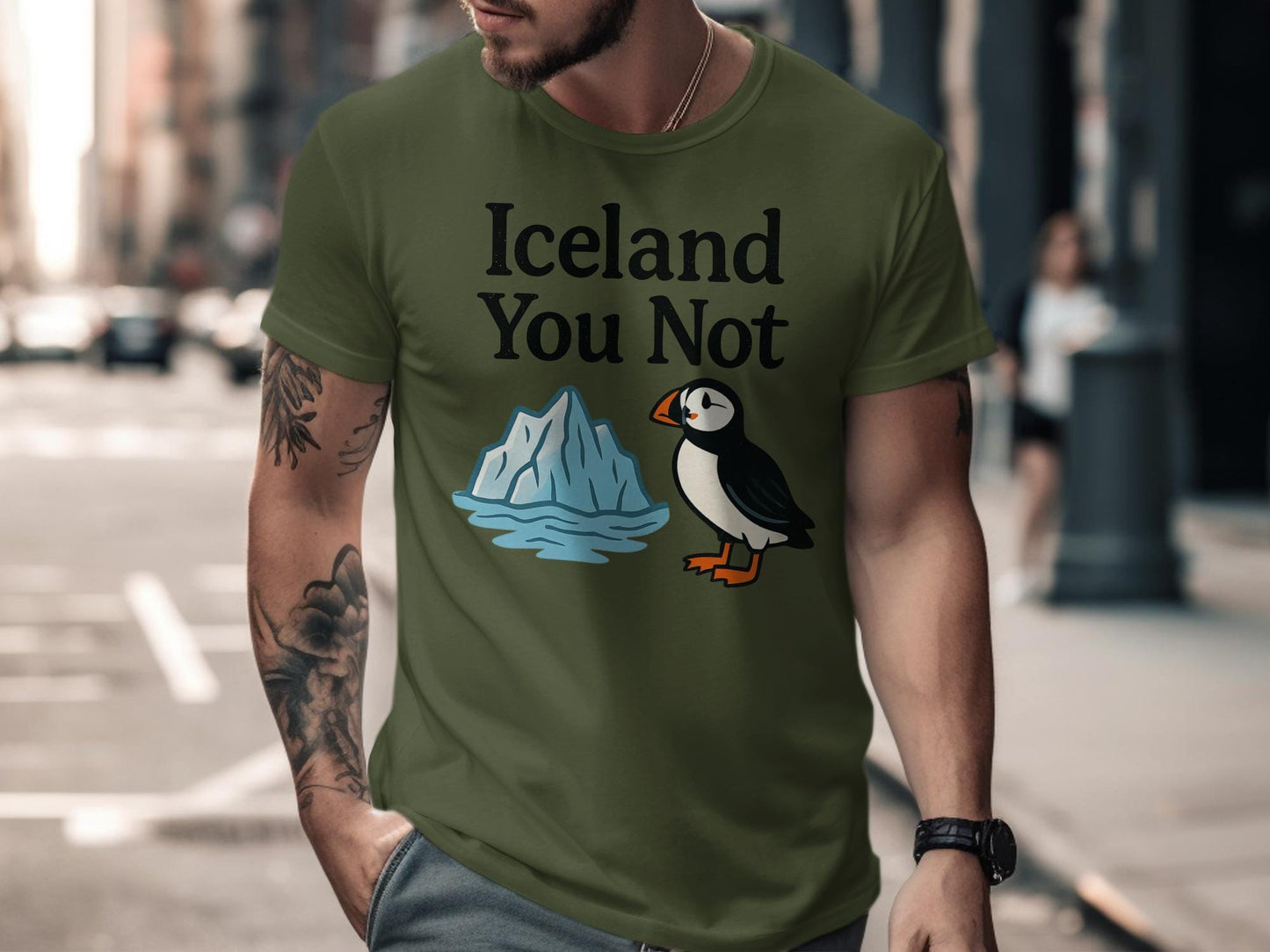 Iceland You Not T-Shirt, Funny Puffin Graphic Tee, Icelandic Joke Shirt, Cute Puffin Iceberg Illustration, Pun Lover Gift
