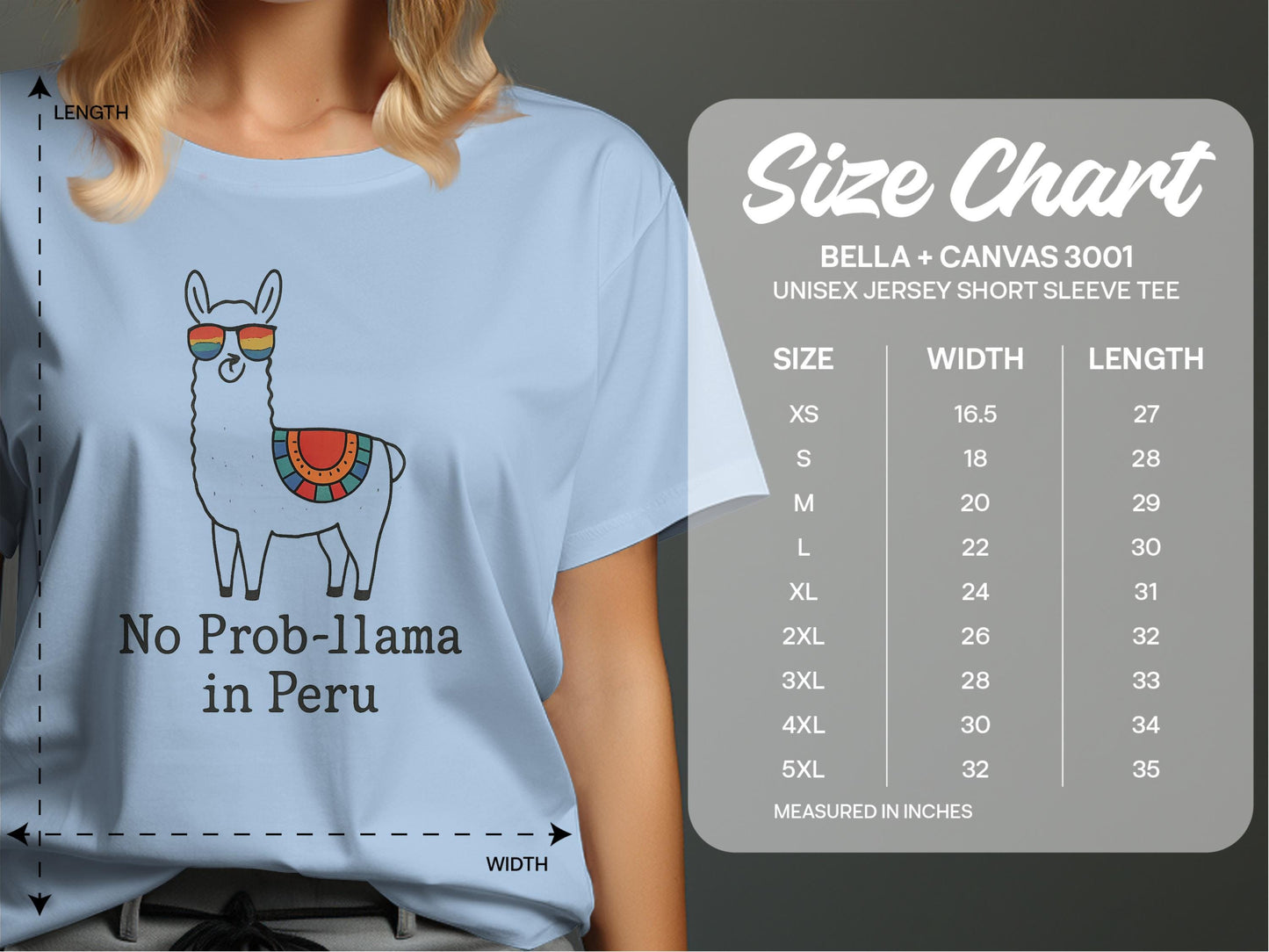 Funny Llama Shirt No Probllama in Peru Cute Alpaca Tee Novelty TShirt Unisex Graphic TShirt Gifts for Llama Lovers