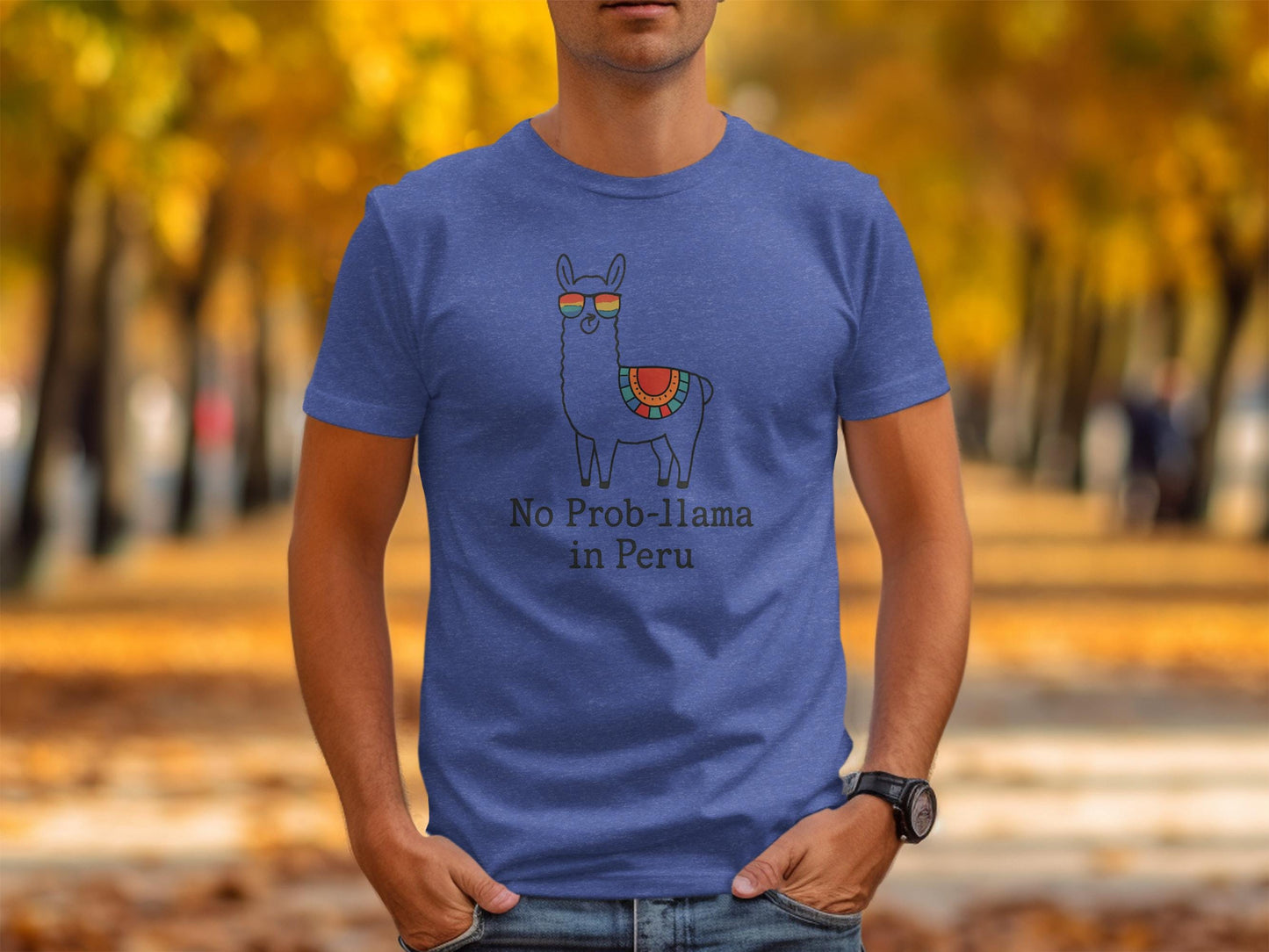 Funny No Prob-llama T-shirt, Cute Llama Graphic Tee, Peru Inspired Shirt, Unique Llama Design, Casual Wear for Lama Lovers