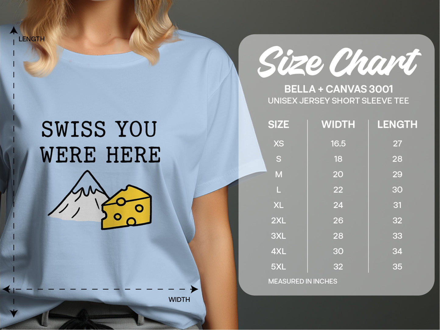 Swiss You Were Here Graphic Tee, Funny Swiss Cheese T-Shirt, Unisex Jersey Short Sleeve Shirt, Unique Swiss Alps Gift