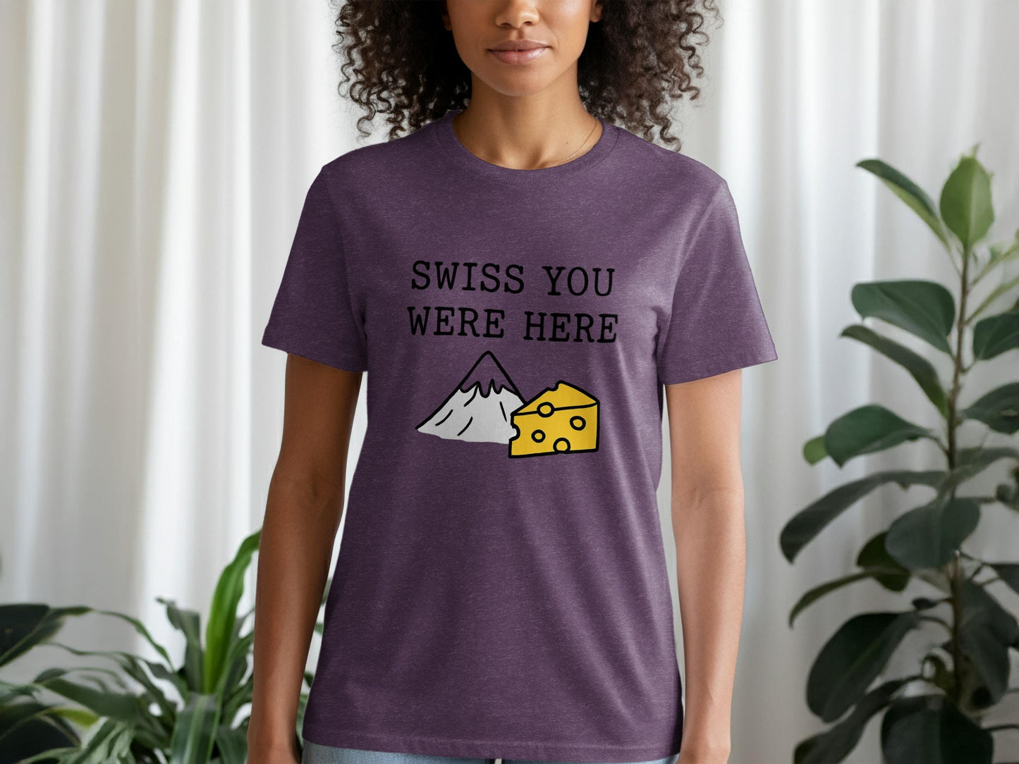 Swiss You Were Here Shirt, Funny Graphic Tee, Cute Cheese Mountain T-Shirt, Unique Gift Idea, Humorous Casual Wear, Cool Quote Top