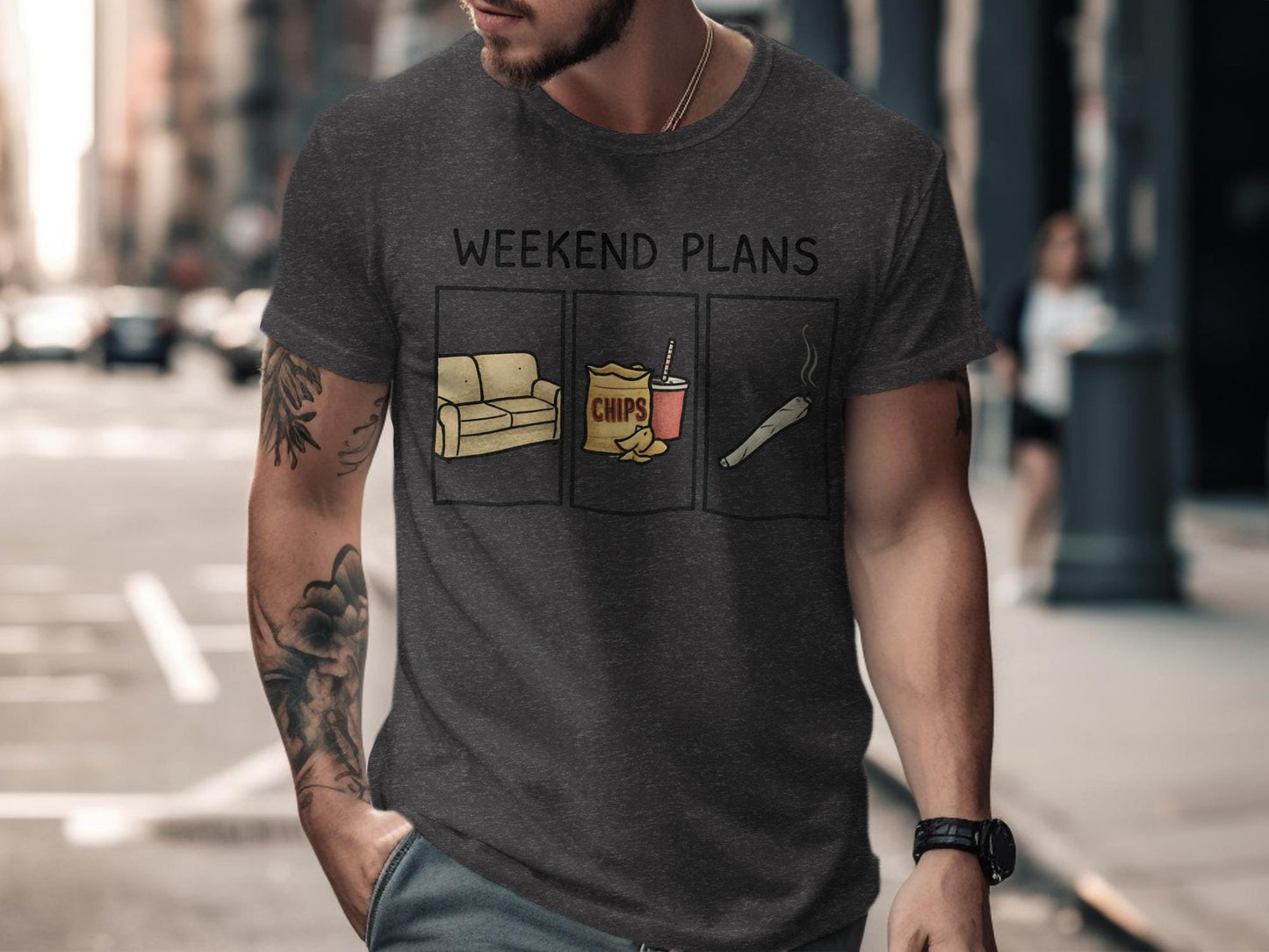 Weekend Plans Graphic T-Shirt, Funny Weekend Shirt, Couch Potato Tee, Lazy Day Outfit, Unisex Casual Graphic Tee