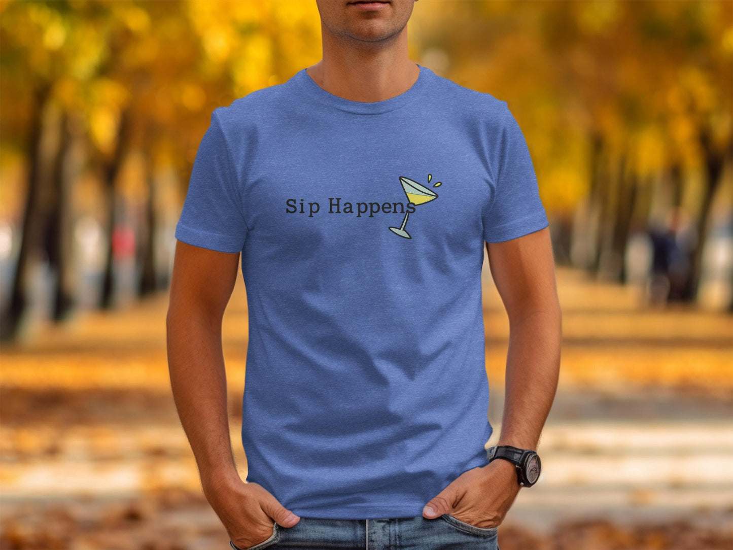 Funny Graphic Tee, Sip Happens Shirt, Casual Unisex T-Shirt, Sarcastic Casual Wear, Humorous Gift Idea, Novelty Drink Lover Shirt