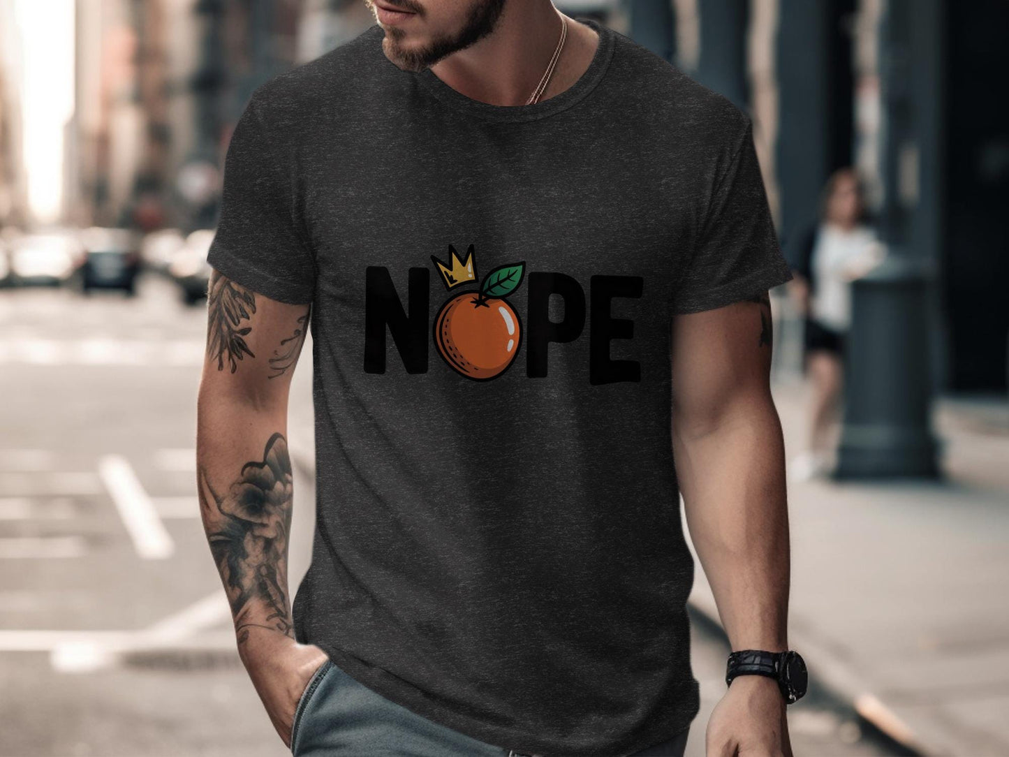 Nope T Shirt, Orange Graphic Tee, Funny Shirt, Cute Casual Outfit, Unisex Shirt, Trendy Shirt, Streetwear, Fashion Tee