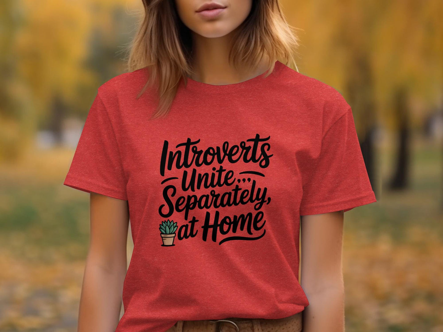 Introverts Unite Separately at Home T-Shirt, Funny Introvert Shirt, Humorous Graphic Tee, Introvert Gift Idea, Unique Gift for Introverts