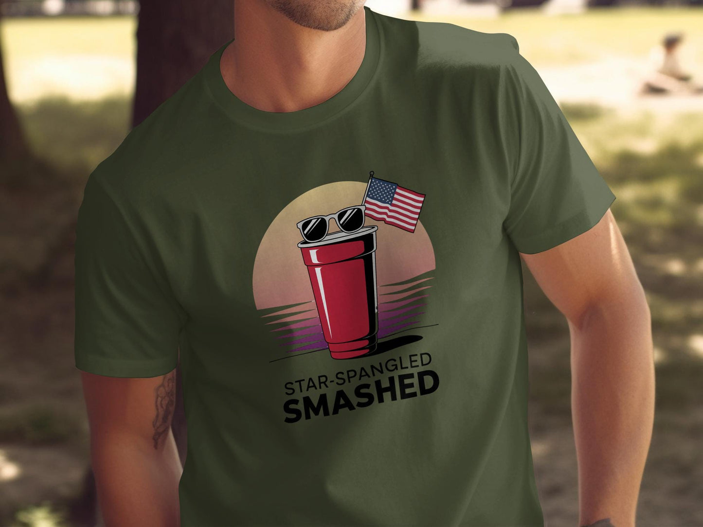 Star Spangled Smashed Shirt, Funny 4th of July T Shirt, Patriotic Party Tee, American Flag, Drinking Humor, Summer Celebration Top