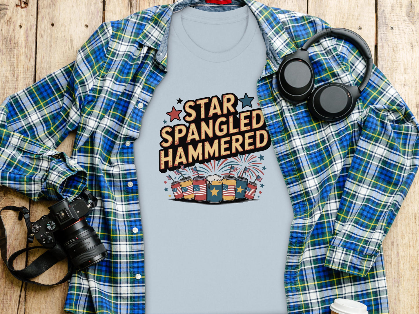 Star Spangled Hammered Shirt, Funny 4th of July T-Shirt, Patriotic Party Tee, Independence Day Clothing, American Celebration Top