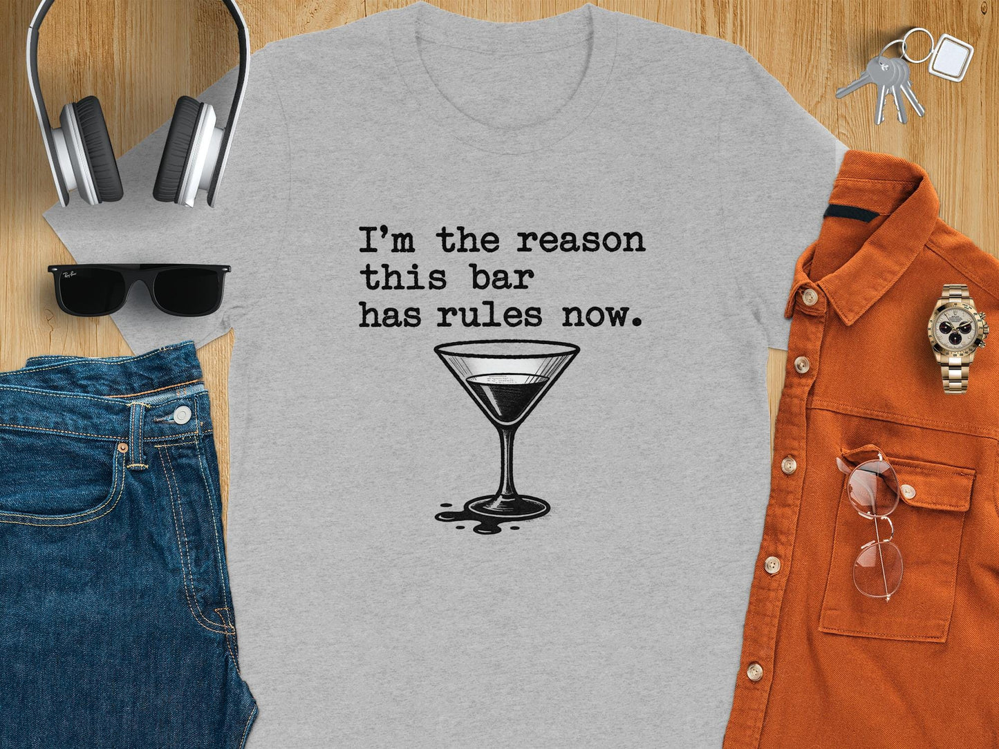 Funny Bar T-Shirt, Drinking Humor Tee, Bar Rules Shirt, Witty Cocktail Graphic Top, Beverage Lovers Apparel, Casual Party Wear