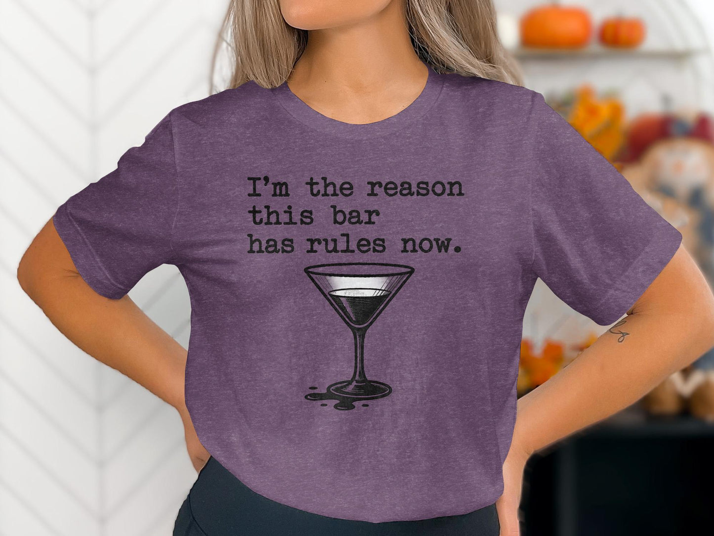 Funny Martini Graphic T-Shirt, I'm The Reason This Bar Has Rules Now, Wine Lover Graphic Tee, Party Shirt, Drinking Graphic Tee