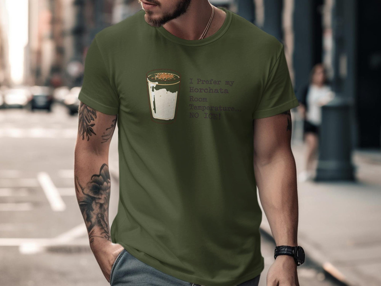 Stylish Horchata Graphic Tee, Funny Statement T-Shirt, Unique Coffee Lover Shirt, Casual Outfit, Trendy Graphic Tee for Men