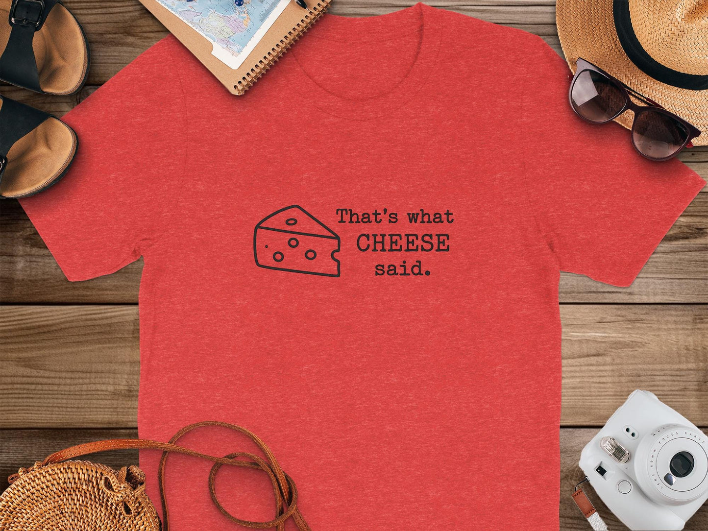 Funny Cheese T-Shirt, Pun Graphic Tee, Foodie Shirt, Humorous Cheese Quote, Gift for Food Lover, Casual Red T-Shirt, That's What Cheese Said
