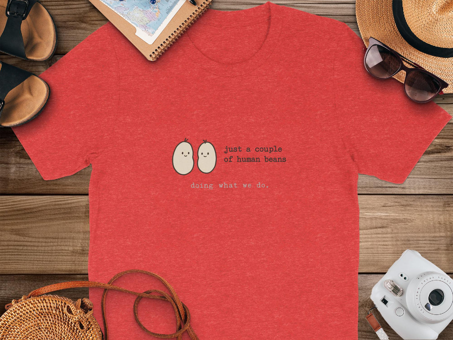 Funny Graphic Tee, Just a Couple of Human Beans Shirt, Cute Couples Matching Outfit, Quirky Humor T-Shirt, Casual Wear