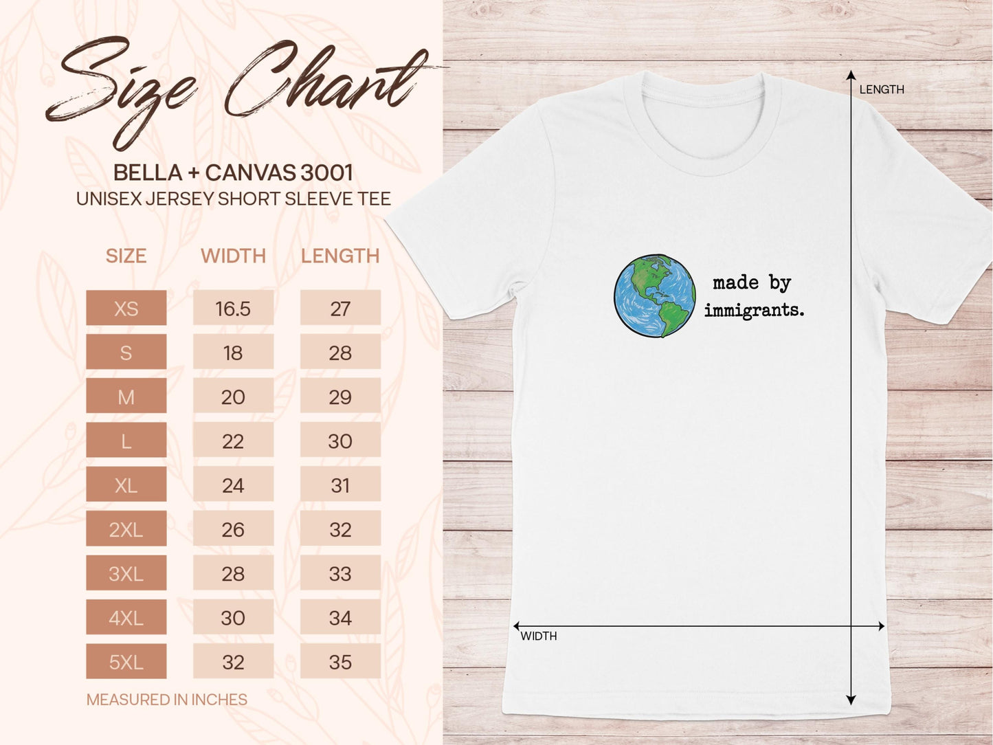 Graphic Earth Made by Immigrants Tee, Unisex Jersey Shirt, Eco-Friendly Gift, Printed T-Shirt for Adults, Inspirational Message Top
