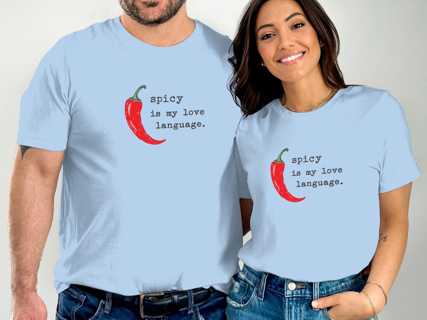 Spicy Is My Love Language Shirt, Cute Couples T-Shirt, Funny Graphic Tee, Matching Couples Shirt, Unisex Casual T-Shirt