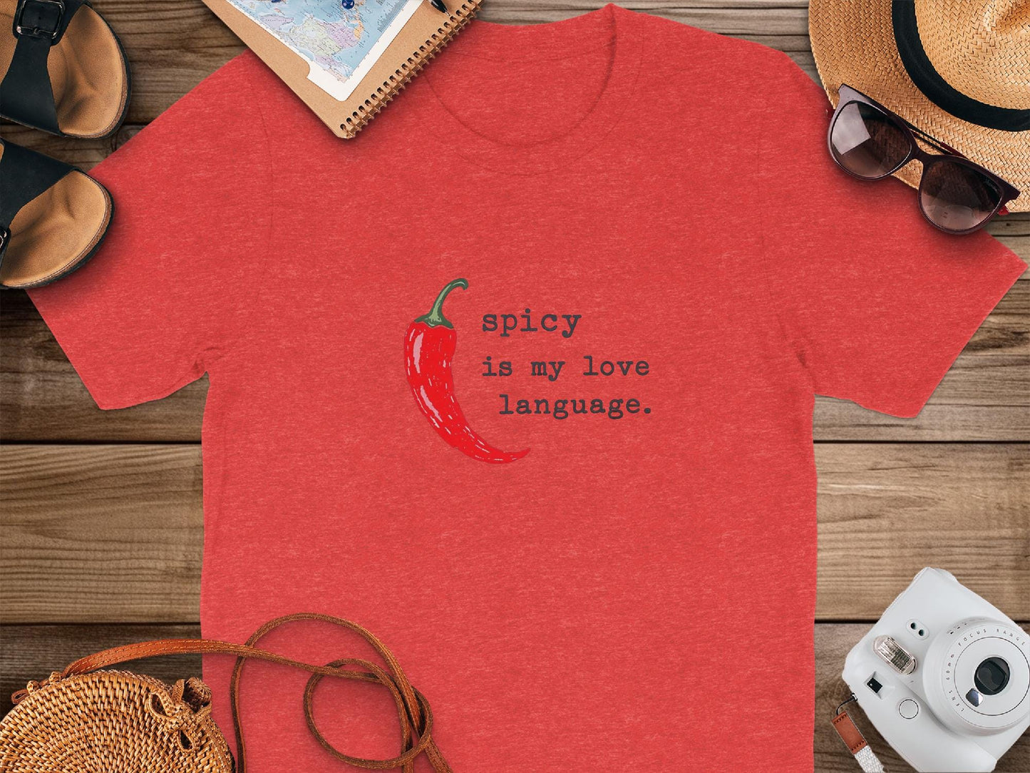 Spicy Is My Love Language Shirt, Funny Chili Pepper Graphic Tee, Sarcastic Foodie Apparel, Red Hot Chili Lovers Gift Top