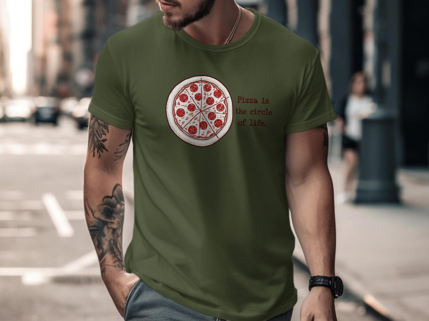 Pizza is the circle of life T-shirt, Funny Pizza Lover Shirt, Graphic Tee, Unisex Casual Tee, Gift for Foodies, Pizza Graphic Shirt