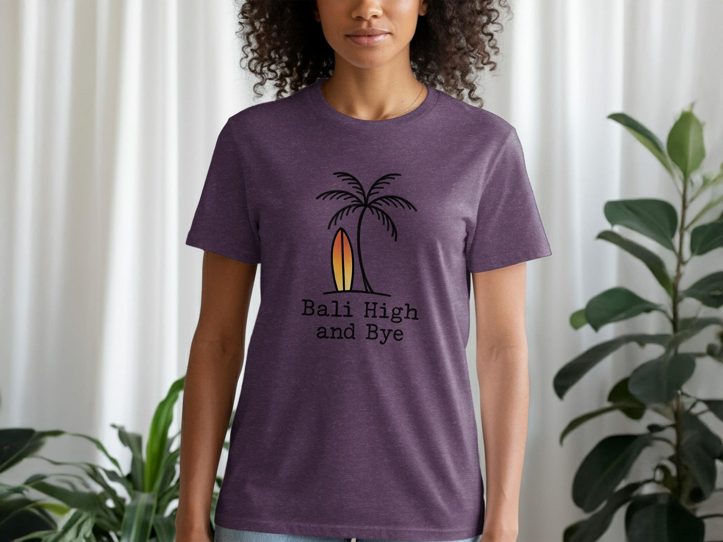 Bali High and Bye T-shirt, Tropical Surfing Graphic Tee, Casual Beach Shirt, Trendy Summer Outfit, Vacation Apparel