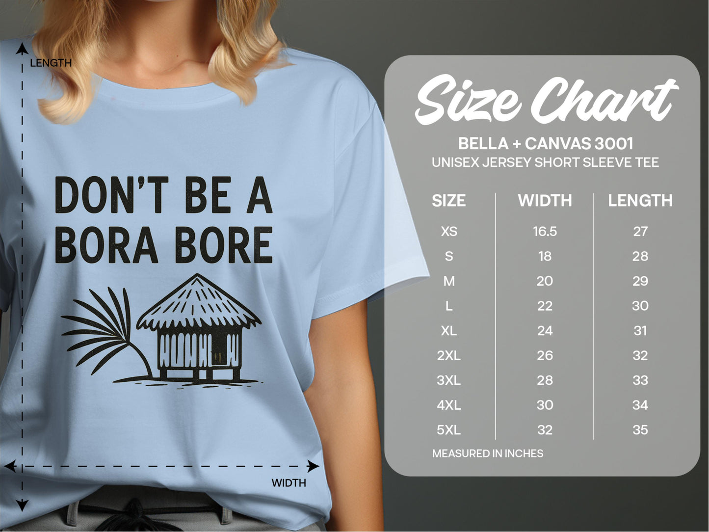 Don't Be a Bora Bore Shirt, Funny Vacation Tee, Cute Resort Wear, Island Life T-Shirt, Travel Gift, Tropical Graphic Tee