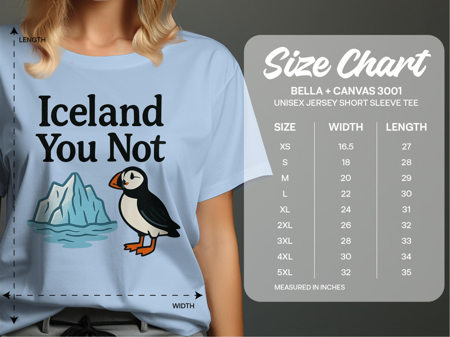 Iceland You Not Graphic T-Shirt, Funny Puffin Tee, Icelandic Humor Shirt, Cute Animal Design, Unisex Jersey Short Sleeve Tee