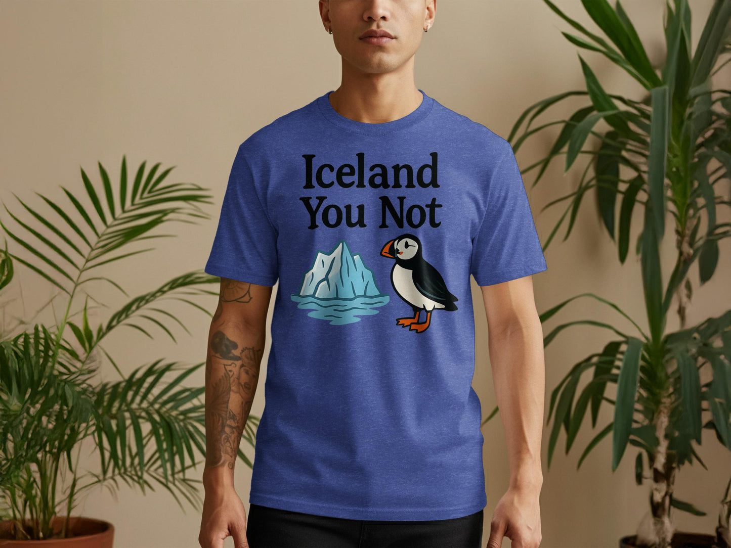 Iceland You Not Shirt, Funny Puffin Graphic Tee, Iceberg Pun T-Shirt, Quirky Icelandic Design, Cool Puffin Lover Gift, Unisex Humor Shirt