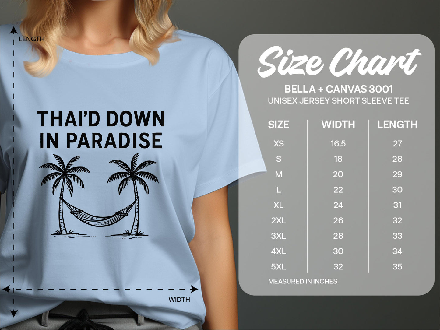 Thai'd Down in Paradise T-shirt, Palm Tree Hammock Graphic Tee, Vacation Vibes Shirt, Relaxation Theme Shirt, Summer Beachwear Top