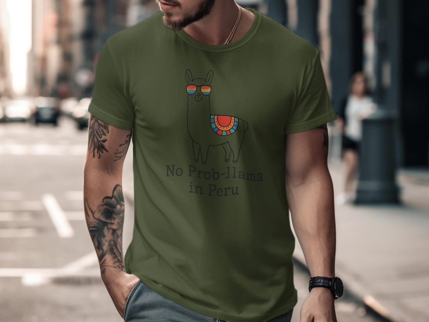 No Prob-llama Shirt, Funny Llama Tee, Llama Shirt for Men, Llama Gift Idea, Casual Graphic Tee, Fun Llama TShirt, Peru Llama Top