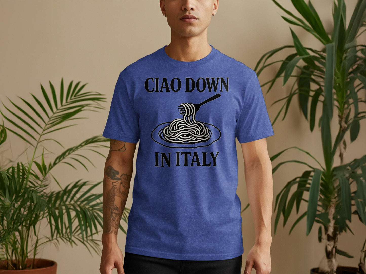 Ciao Down In Italy T-Shirt, Funny Italian Food Lover Shirt, Pasta Lover Gift, Humor Tee, Italy Cuisine Graphic Tee