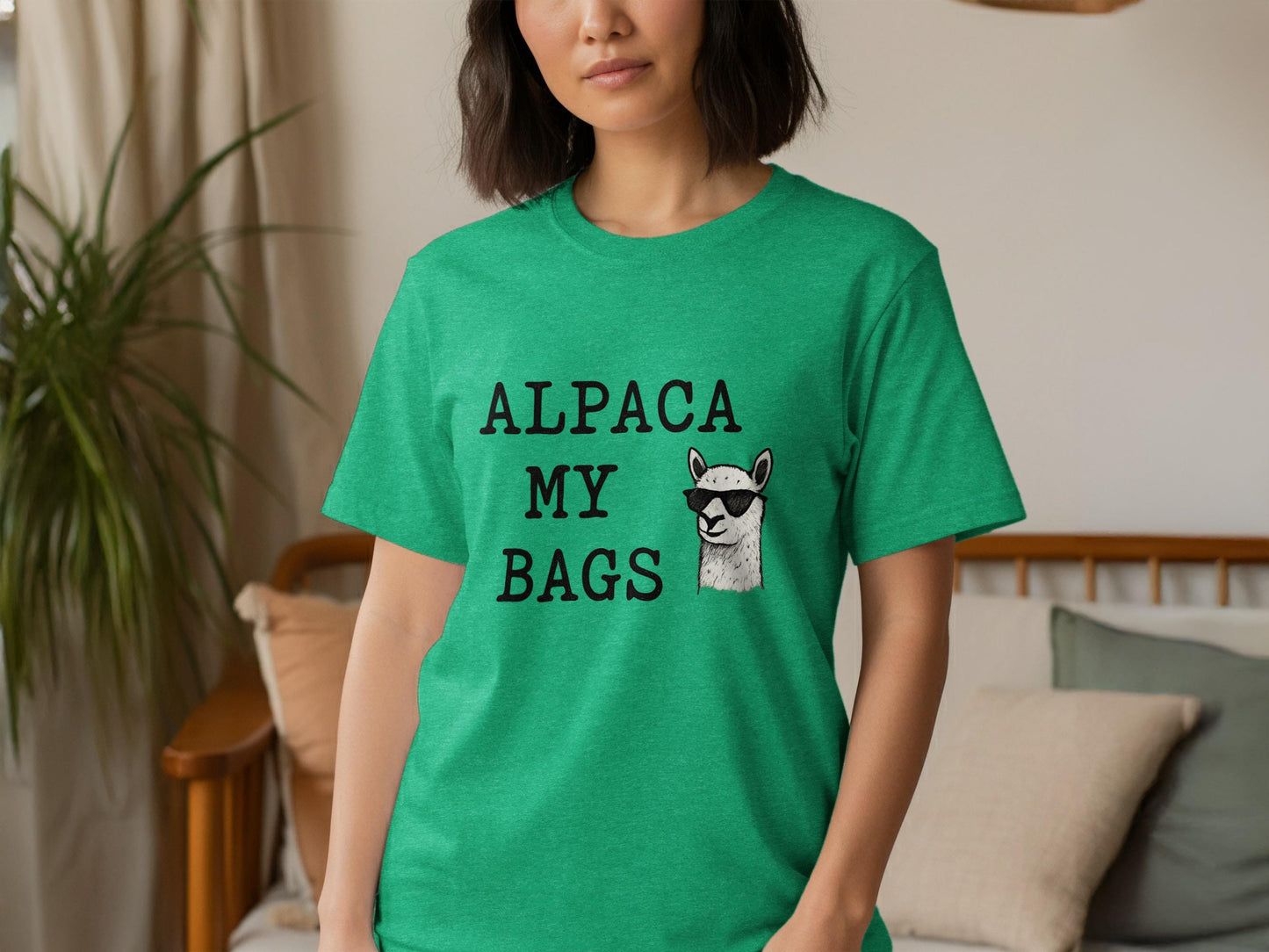 Funny Alpaca T-shirt, Alpaca My Bags Shirt, Humorous Animal Tee, Cute Alpaca Graphic, Gift for Animal Lovers, Casual Graphic Tshirt