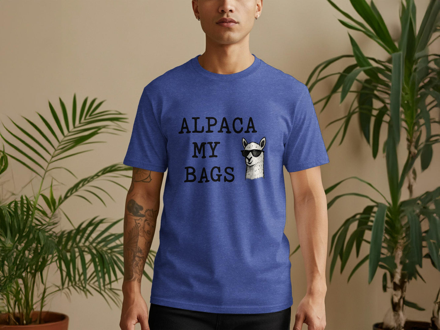 Funny Alpaca My Bags Shirt, Cute Alpaca Graphic Tee, Humorous Travel T-Shirt, Trendy Animal Lover Gift, Cool Novelty Apparel