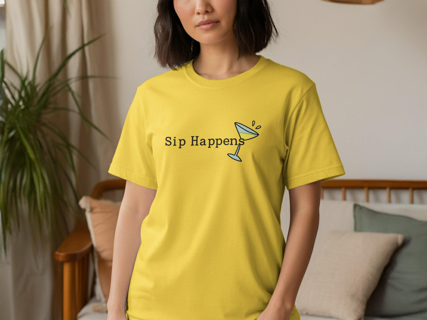 Sip Happens Shirt, Funny Graphic Tee, Women's Casual Top, Cute Novelty Shirt, Humor Apparel, Trendy Shirt Gift Idea