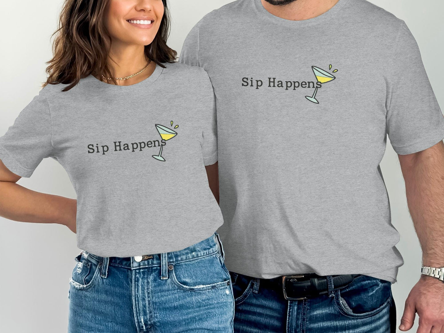 Funny Couples T-Shirts, Matching Couple Shirts, Sip Happens Shirt, His and Hers Tees, Wine Lover Gift, Couples Outfits, Fun Gift