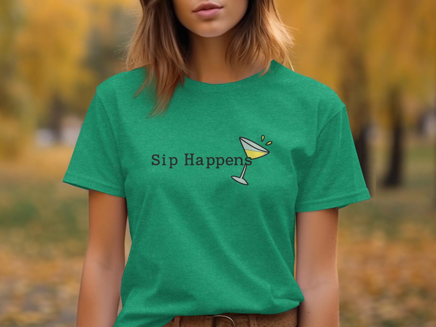 Sip Happens Graphic Tee, Funny Cocktail Shirt, Cute Drinking Tshirt, Novelty Party Top, Humorous Unisex Gift, Casual Outfit